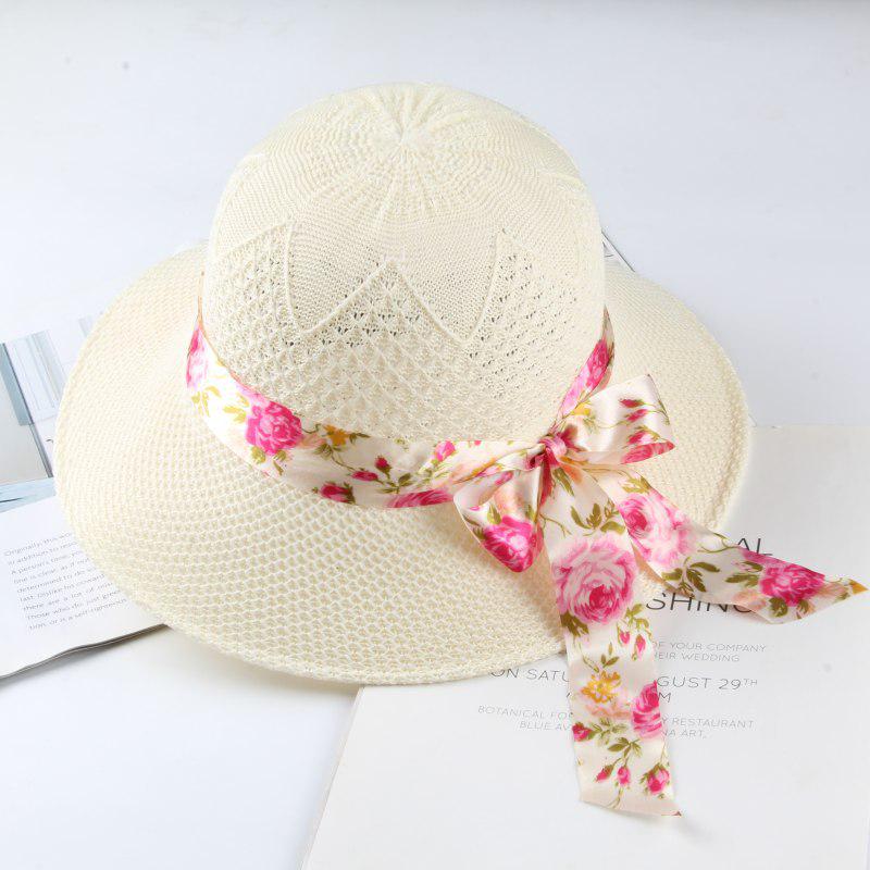 Women's Fashionable Sun Protection Wide Brim Straw Hat for Summer Beach and Scenic Outings