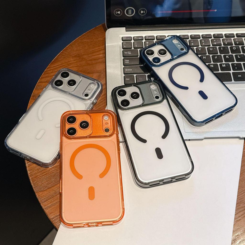 AI Touch Magnetic Transparent Case for iPhone 17 Pro Max - Soft Edge, Solid Color Protective Cover