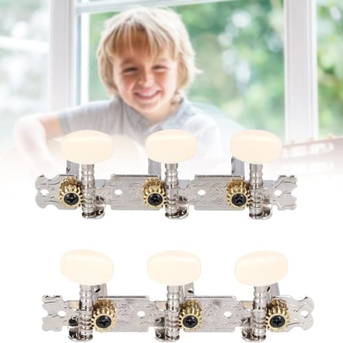 Guitar Tuning Pegs, Classical Guitar Tuners (Set of 2), for 40-inch Classical Guitars, Machine Heads, Durable & Wear-Resistant, Easy Installation, Smo