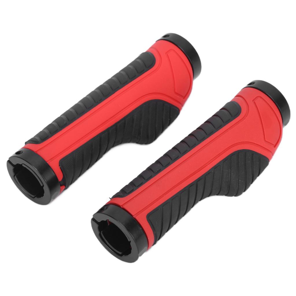Ergonomické protiskluzové uzamykatelné pohodlné profesionální gripy na horské kolo(Černá červená )