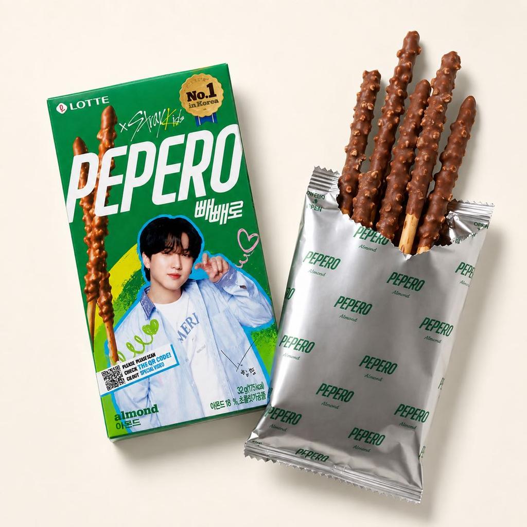 Lotte Pepero Mandel Schoko Keksstäbchen Boygroup Limited Edition 32g Muster werden zufällig versendet