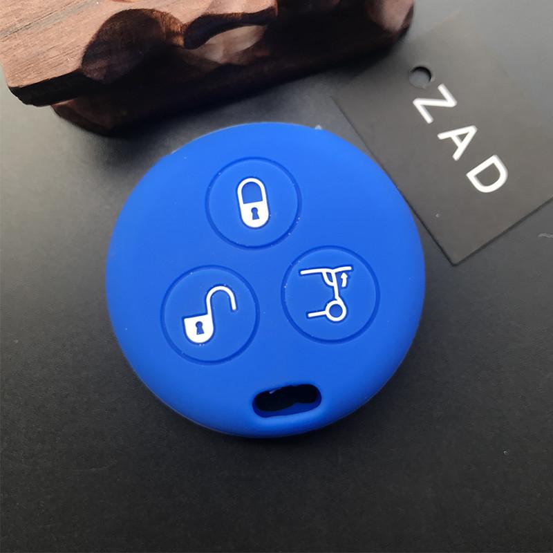ZAD Silicone car key cover case fits for benz Smart MERCEDES City   Fortwo Roadster 3button remote key protector car accessory