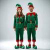 Unisex Velvet Elf Costume Set Christmas Party Cosplay Holiday Performance Green