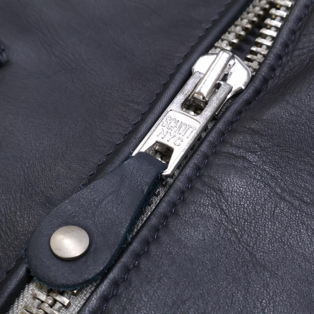 SCHOTT ×NEIGHBORHOODxKostas Seremetis 149UN ONE STAR/One Star Cowhide Back Graphic Double Rider Jacket Jacket 38 NavyUsed