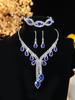 European Style Diamond-Inlaid Evening Necklace & Jewelry Set for Brides