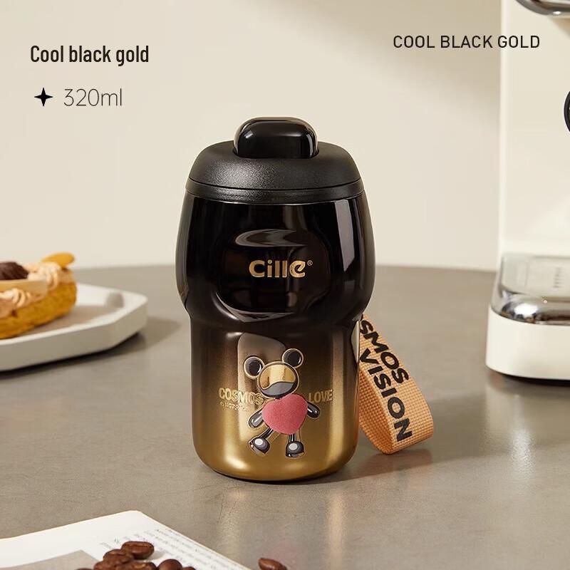 Cille Star Bear Ceramic Lined Insulated Coffee Mug