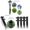 Steel Solar Lawn Stake With Flame Pattern For Garden And Yard Decor