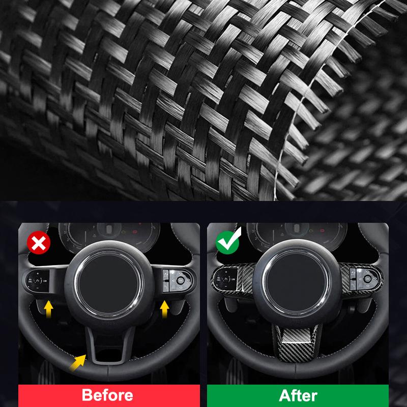 For BMW MINI Cooper S F54 F55 F56 F57 F60 2022 2023 Car Steering WWheel Carbon Fiber Decorative Cover Car Interior Stickers