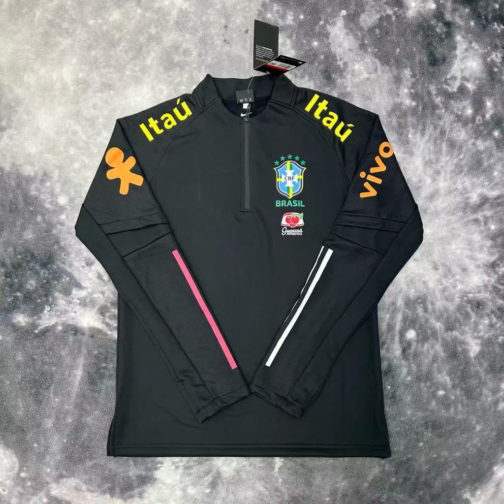 Brasilien lädt Neymar mit den gleichen Fußball-Halbzug-Trainingsanzügen für Herren und Damen, Trenchcoats mit Fleece und dünnen Kapuzenjacken auf