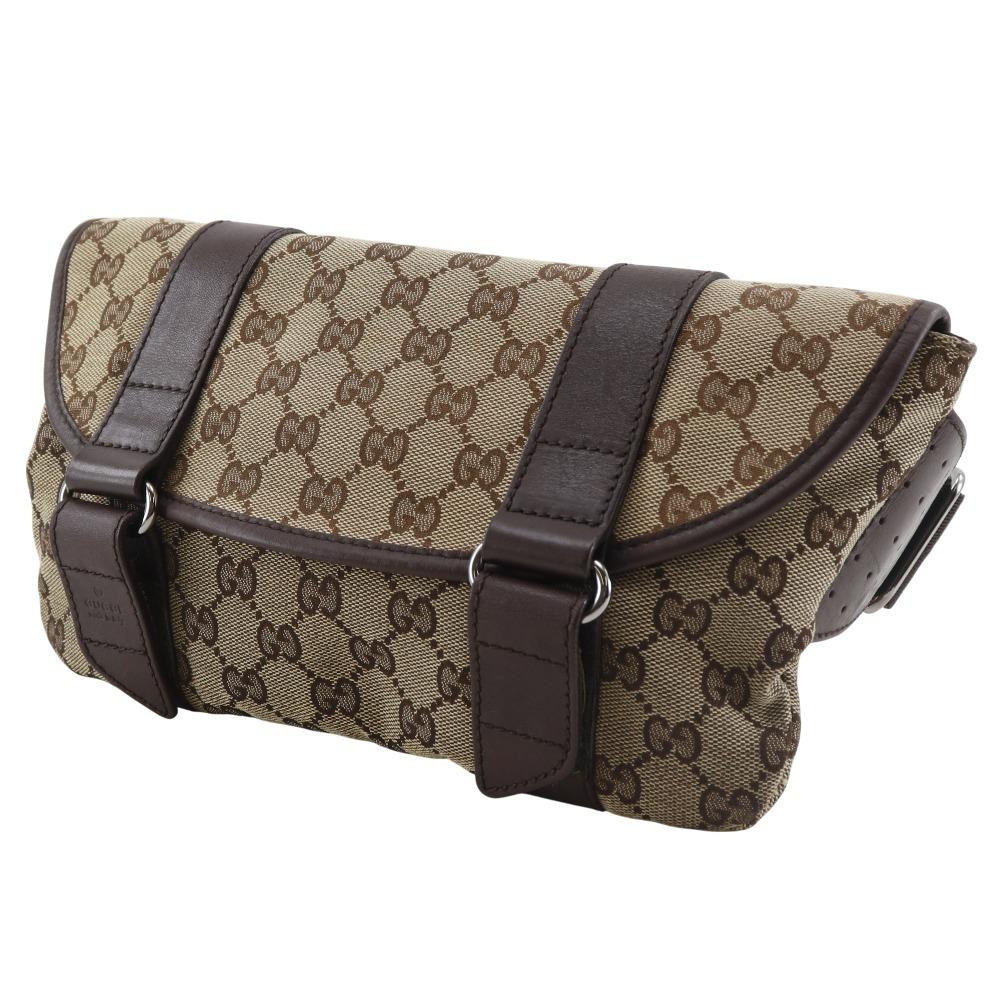 GUCCI Waist bag body bag 145851 beige GG canvas mens Used