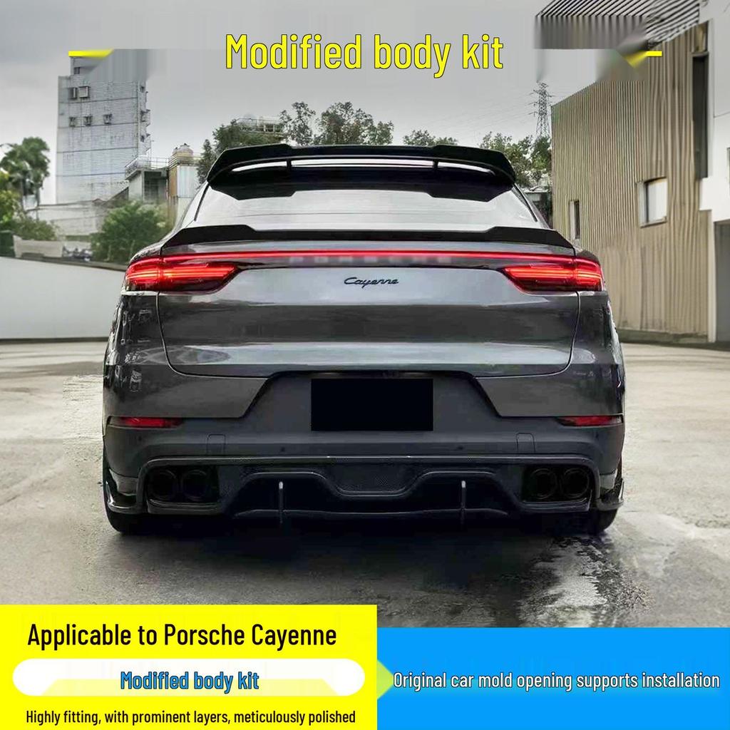Porsche Cayenne 18-23 CM Model Upgrade Kit: Front/Rear Lip, Side Skirts, Spoiler, Fender Flares
