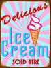 DELICIOUS ICE CREAM Retro Metal PlaqueSign Pub Bar Man CaveAluminum