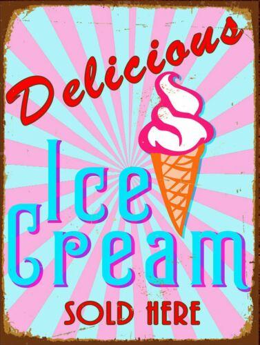 DELICIOUS ICE CREAM  Retro Metal PlaqueSign Pub Bar Man CaveAluminum 20x30cm（7.8x11.8inch）