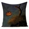 Retro Halloween Pillow Cover Vintage Illustration Witch Pumpkin Black Cat Cushion Case Home Decor Throw Pillowcase for Sofa Bed