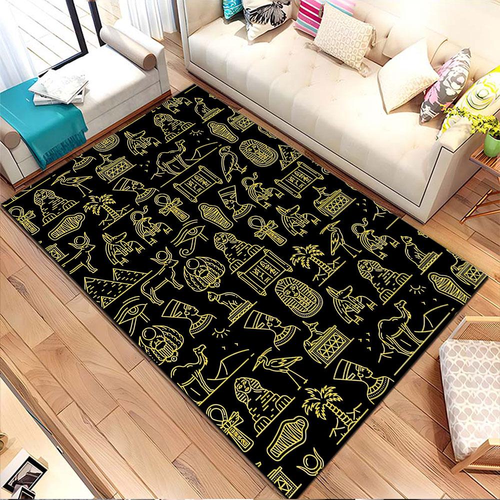 "Ancient Egyptian Themed Pattern Design" Patterned carpet, non slip mat suitable for living room and bedroom sofas