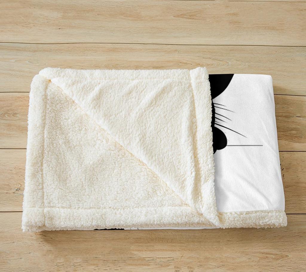 Feelyou Black Cat Fuzzy Blanket for Kids Toddler Cute Pet Cats Fleece Throw Kawaii Super Soft Cozy Animal Sherpa Blanket 50"X60"