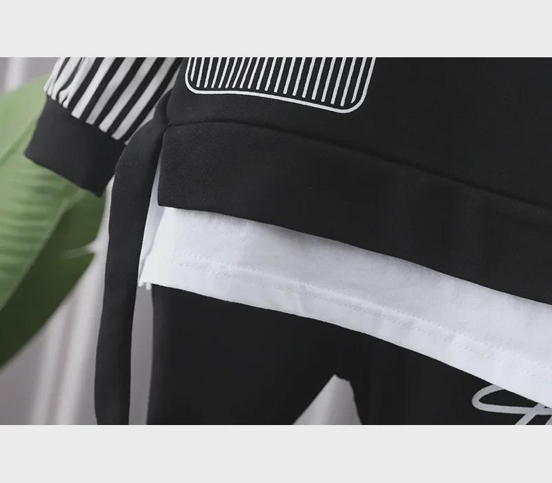 Jungen Frühling/Herbst Zweiteilige Sportbekleidung: Fake Zweiteiliges Sweatshirt & Freizeithose für Kinder