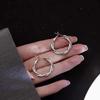 Fashion Gold Color Twist Circle Hoop Earrings for Women Retro Metal Geometric Small Round Huggies Earrings Party Jewelry