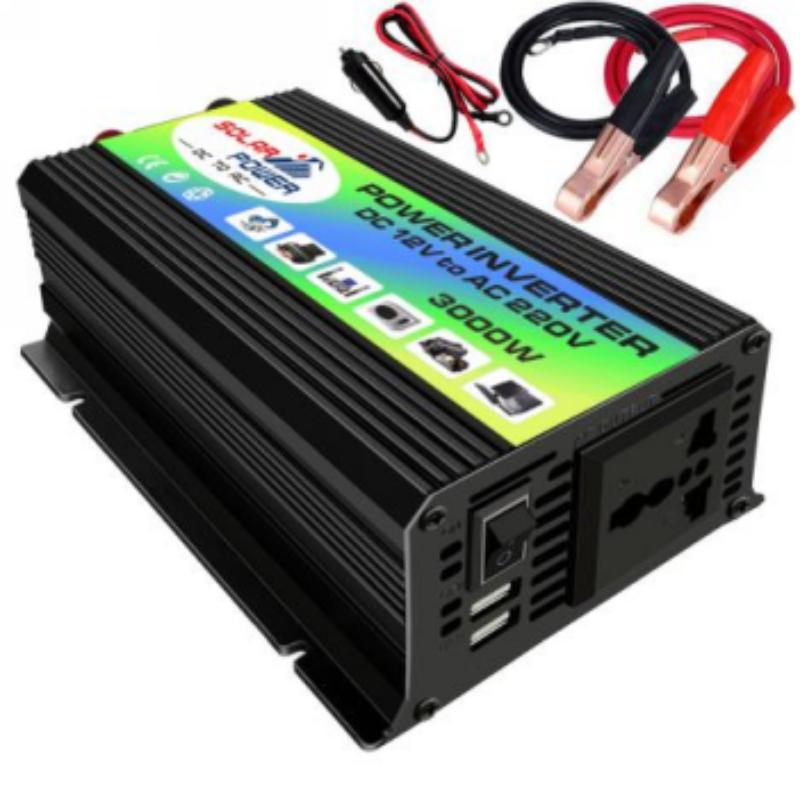 1000W Solar Power Inverter Pure Sine Wave Inverter DC12V / 24V To AC220V Electric Vehicle Car Household Appliances Travel Solar Power Inverter 12V 3000W