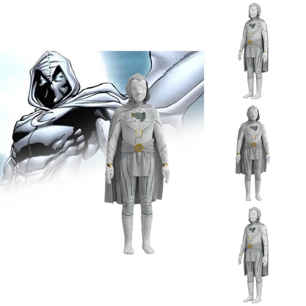 Moon Knight Outfit For Adults And Children Marvel Movie Role Play With Cape And Polyester Fabric