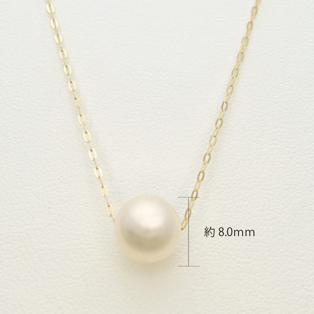 K18 Akoya Pearl Necklace with Hanadama Certificate 18K Pearl 1 8mm [Hana Kirari] 8.0mm (High-Quality Pearl) / Necklace, Pearl, (18K)