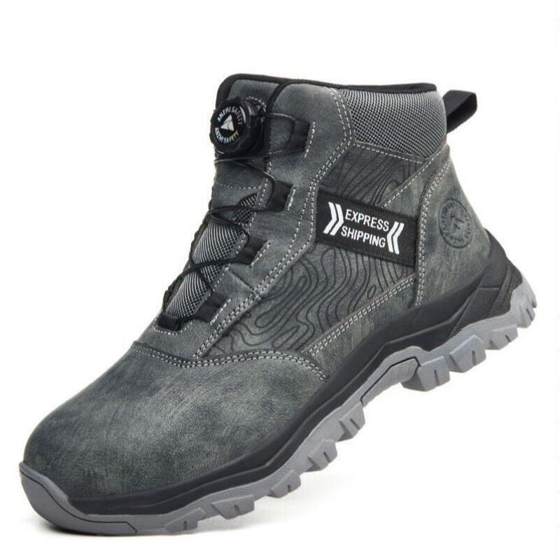 Fashion Leather Waterproof Men Work Safety Boots Anti Nail Anti Slip Wear-Resistant Indestructib Labor Protection Shoes Sneakers