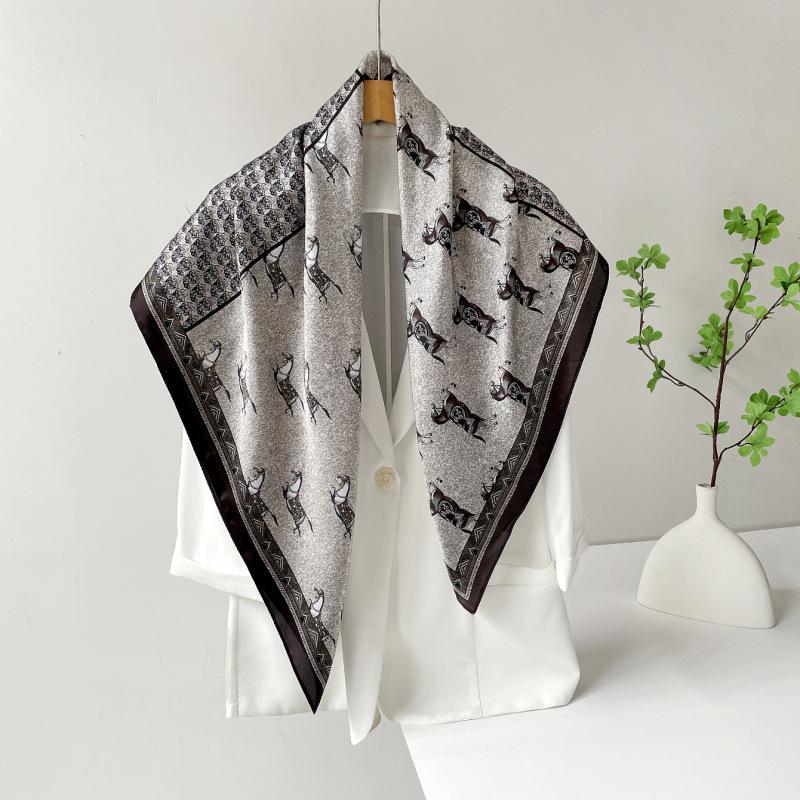 Headscarf Silk Scarf 90cm Women's Headscarf New Versatile Satin Thin Large Square Scarf