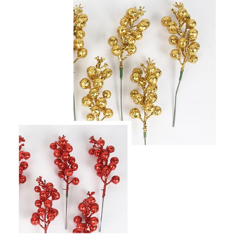 6/24 Pieces Simulation Of Rich Red Berries Suitable For New Year's Christmas