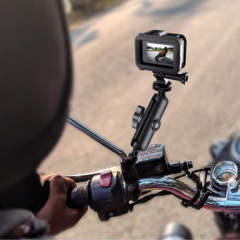 9-35mm Motorcycle Holder Handlebar Mirror Stand Car Seat Mount Bracket for GoPro Hero 12 11 9 10 Phone Action Camera Accessories