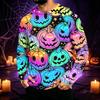 Men's Long Sleeve Sun Hoodie with Halloween Print for Outdoor Activities