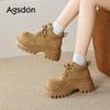 Augustine platform Martin boots new winter brown short boots British style retro thin motorcycle boots