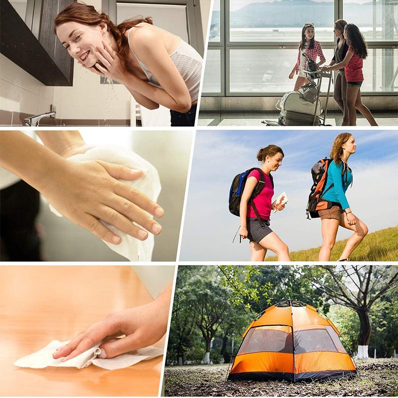 50ks Jednorázový stlačený ručník Mincovní ubrousek Cestovní přenosný mini stlačený ručník pro venkovní cestování BBQ Camping Obličejové ubrousky