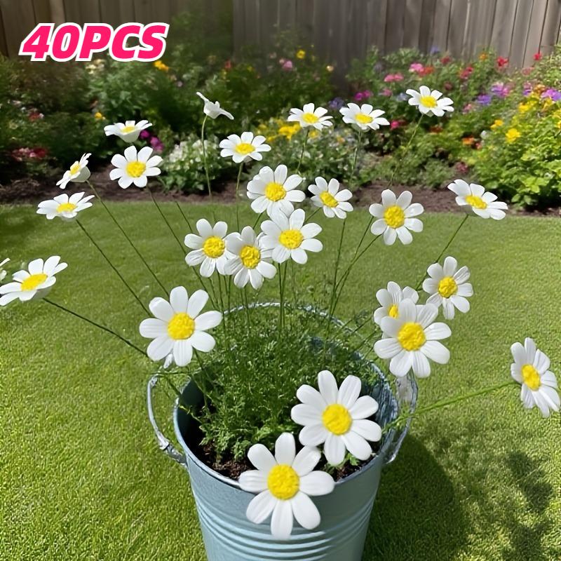 10/20/40pcs Ceramic Daisy Flowers Hand-molded and Never-fading Chinese Ceramic DIY Flowers Valentine's Day Indoor/outdoor Decor