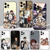 Anime B-Bungo Stray Dogs Phone Case For iPhone 16,15,14,13,12,11 Plus,Pro Max,XS,X,XR,SE,Mini,8,7 Soft Silicone Black Cover