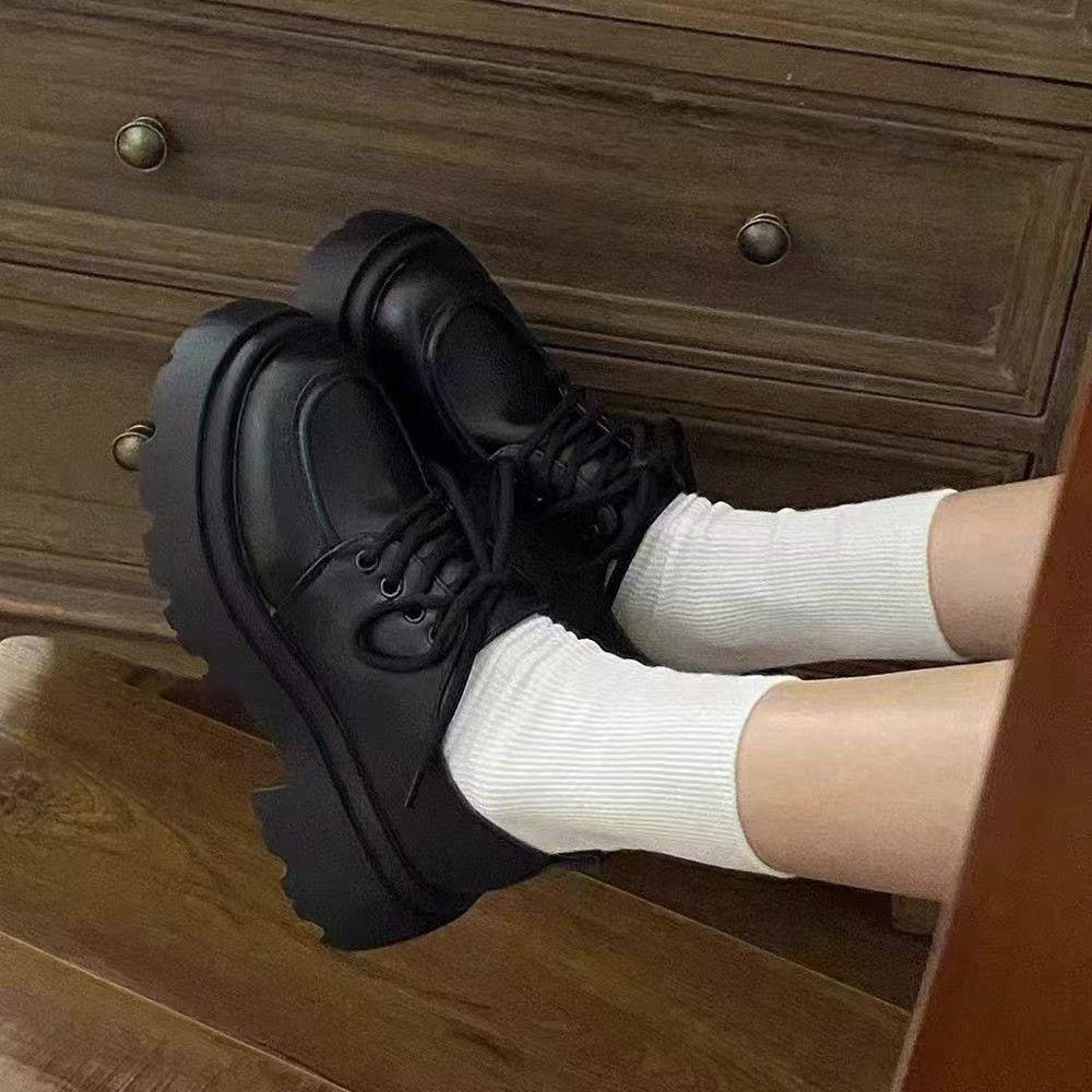Thick-soled heightening British style retro single shoes women's 2025 spring and summer new fashion versatile Mary Jane small leather shoes women