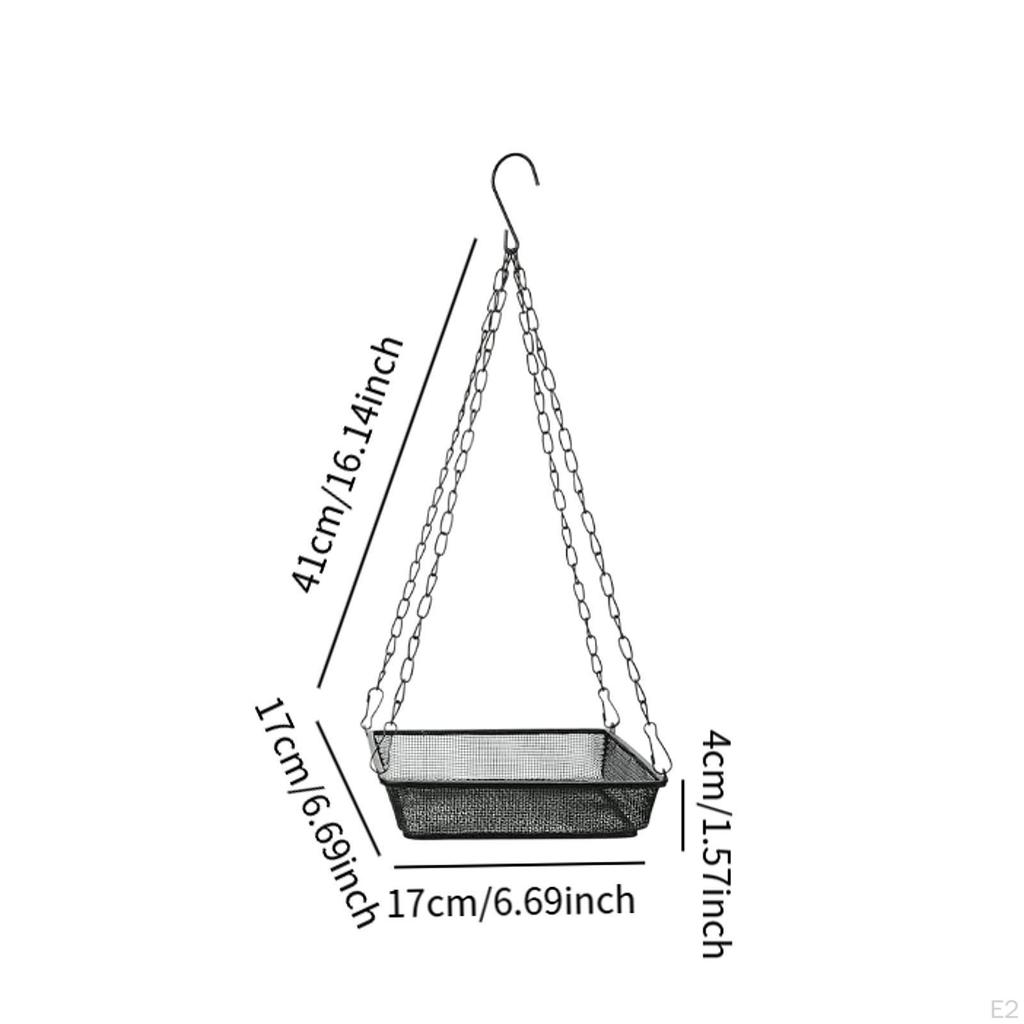 Hanging Bird Feeder Tray Seed Weather Resistant Feeding Attracting Birds Birdfeeder for
