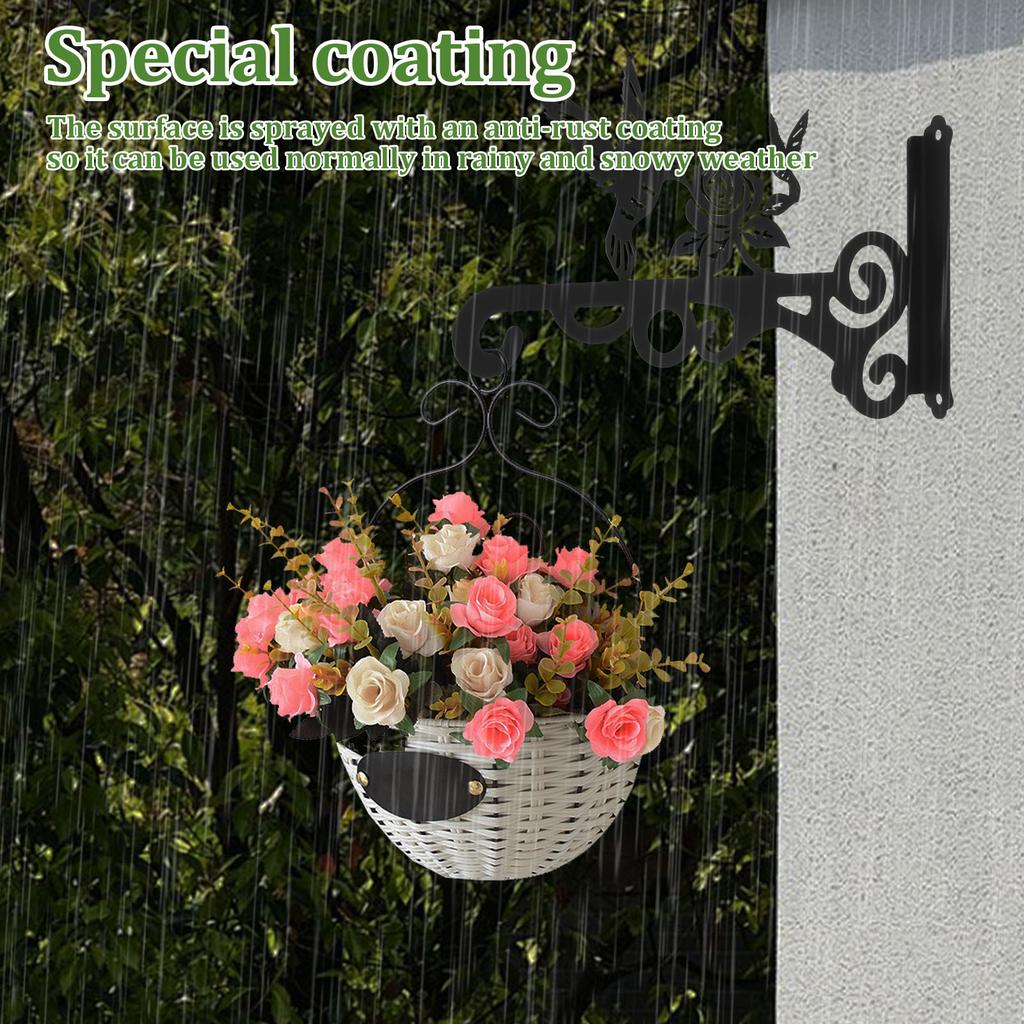 2Pcs Iron Wall Hooks for Hanging Plants Lanterns Metal Strong Load Bearing Wind Chime Wall Hanger Brackets for Indoor/outdoor