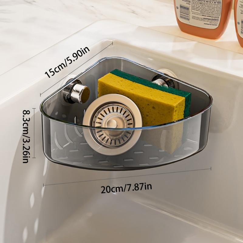 Flexible Kitchen Sink Corners Organizer Space Saving Storage Rack Waterproof Triangle Shaped Sponge Holder
