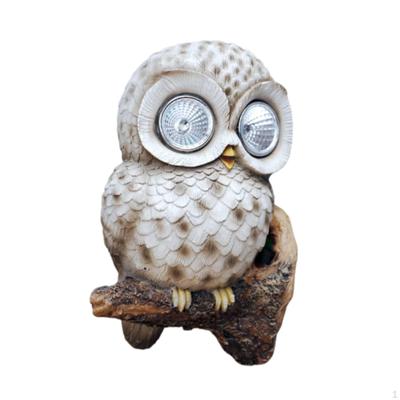 Owl Sculpture Solar Light for Garden Pathway Art Piece Miniature Figurine