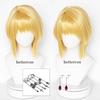 Vysoce kvalitní Anime HUNTERXHUNTER Kurapika Cosplay Paruka Krátká Zlatá Blond Vlasová Pokrývka Odolná proti Horku Syntetické Vlasy Paruky + Síťka na Paruku