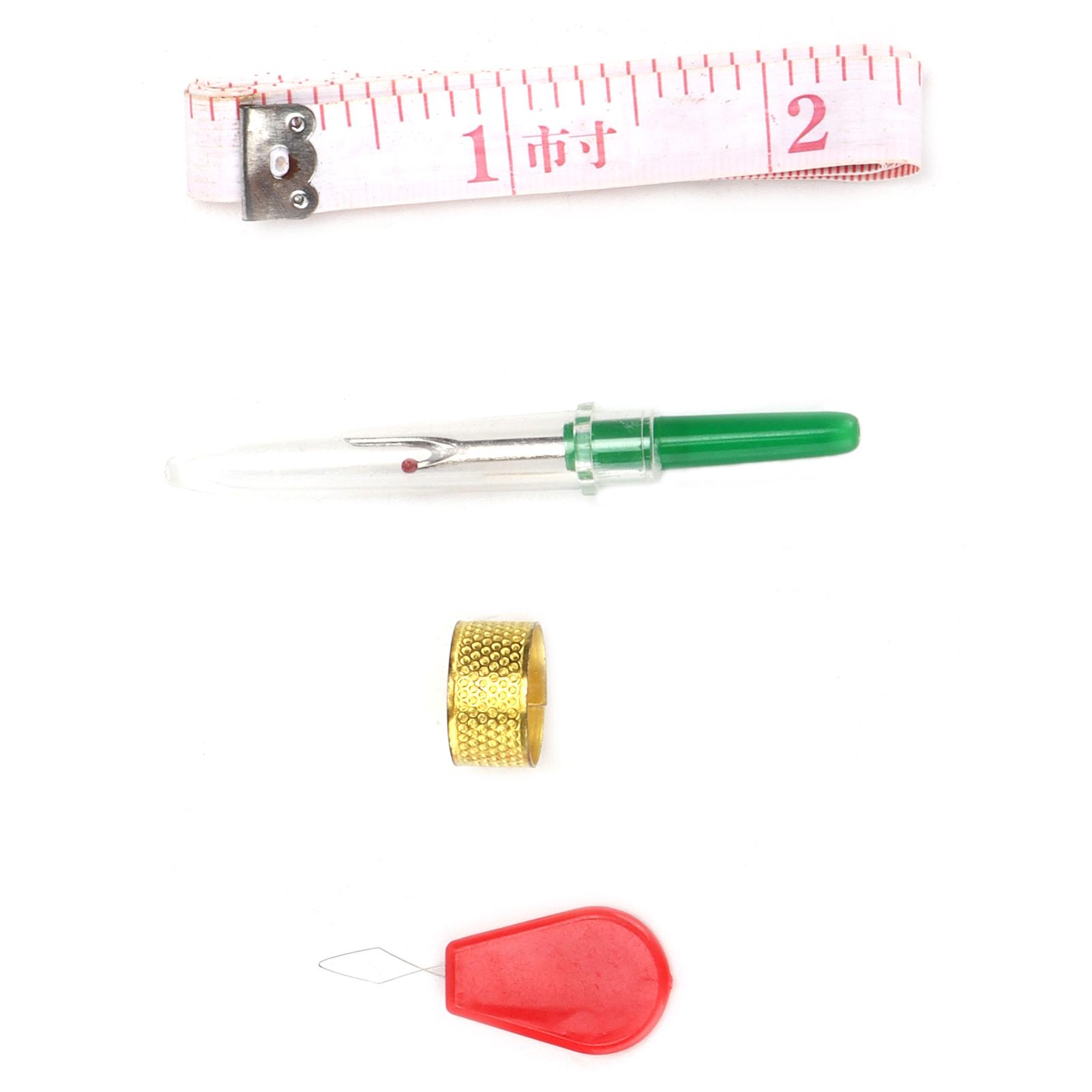 

4pcs Seam Rippers Kits Small Plastic Sewing Tools with Thimble Soft Ruler for Opening Removing Seams and Hems