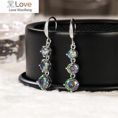 Multicolor Zirconia Women Hanging Earrings New Trendy Female Dangle Earrings Graceful Accessories Jewelry Gift Wholesale