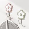 3Pcs Plastic Key Holder Wall-Mounted Wall Hangers Creative Cute Flower Utility Hooks  Bathroom