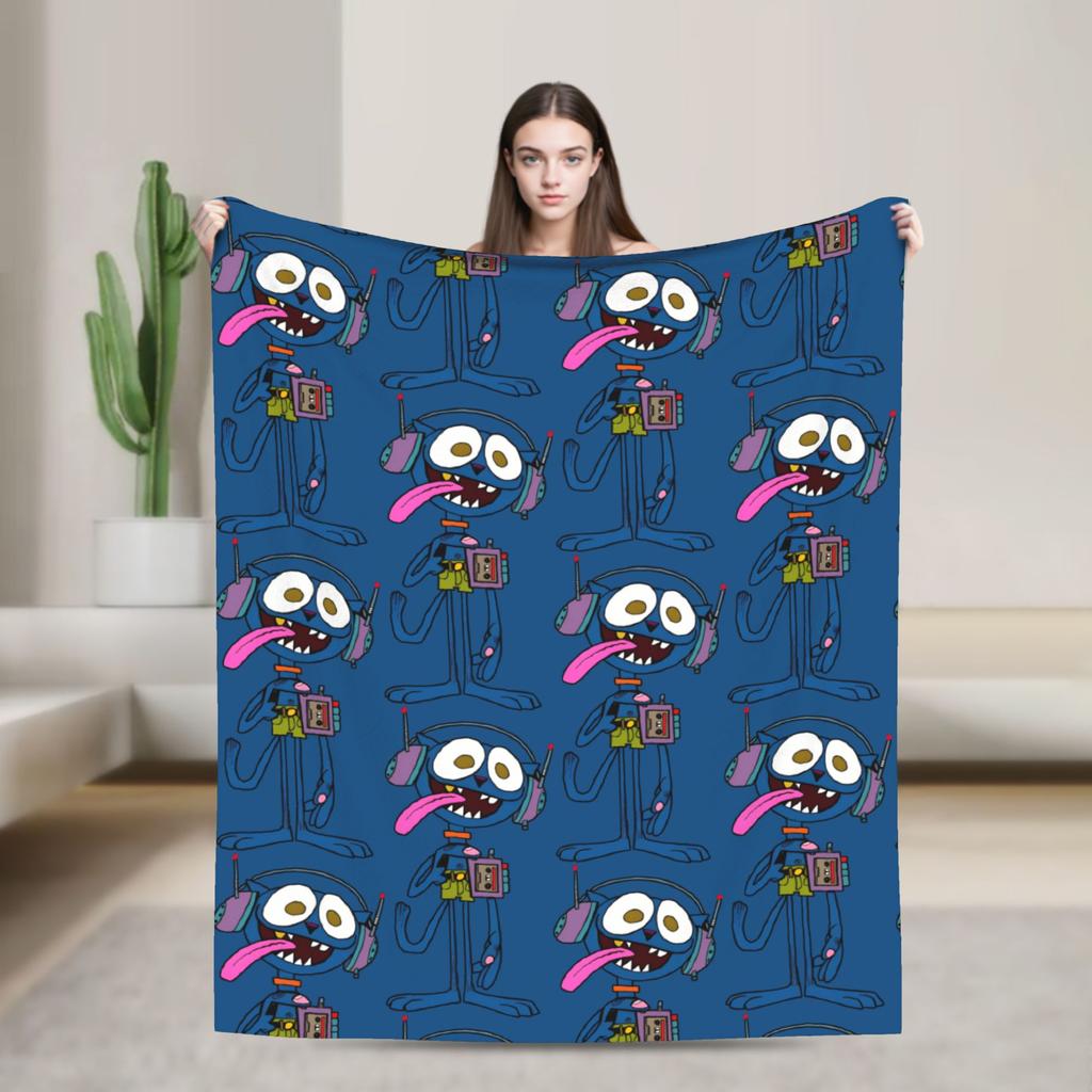 Gorillazs Punk Rock Blanket Super Warm Aesthetic Plush Throw Blanket For Couch Chair Sofa Bed Travel Flannel Bedspread Bed Cover