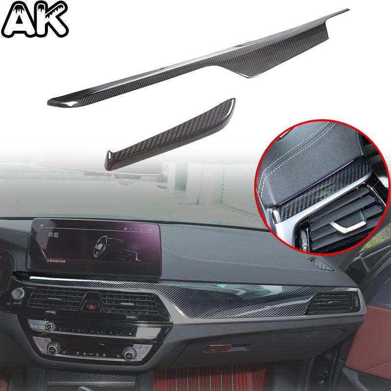 For BMW 5 Series G30 G38 17-23 6 Series GT G32 17-24 Real Carbon Fiber Car Dashboard Panel Decoration Car Accessories 2 pcs
