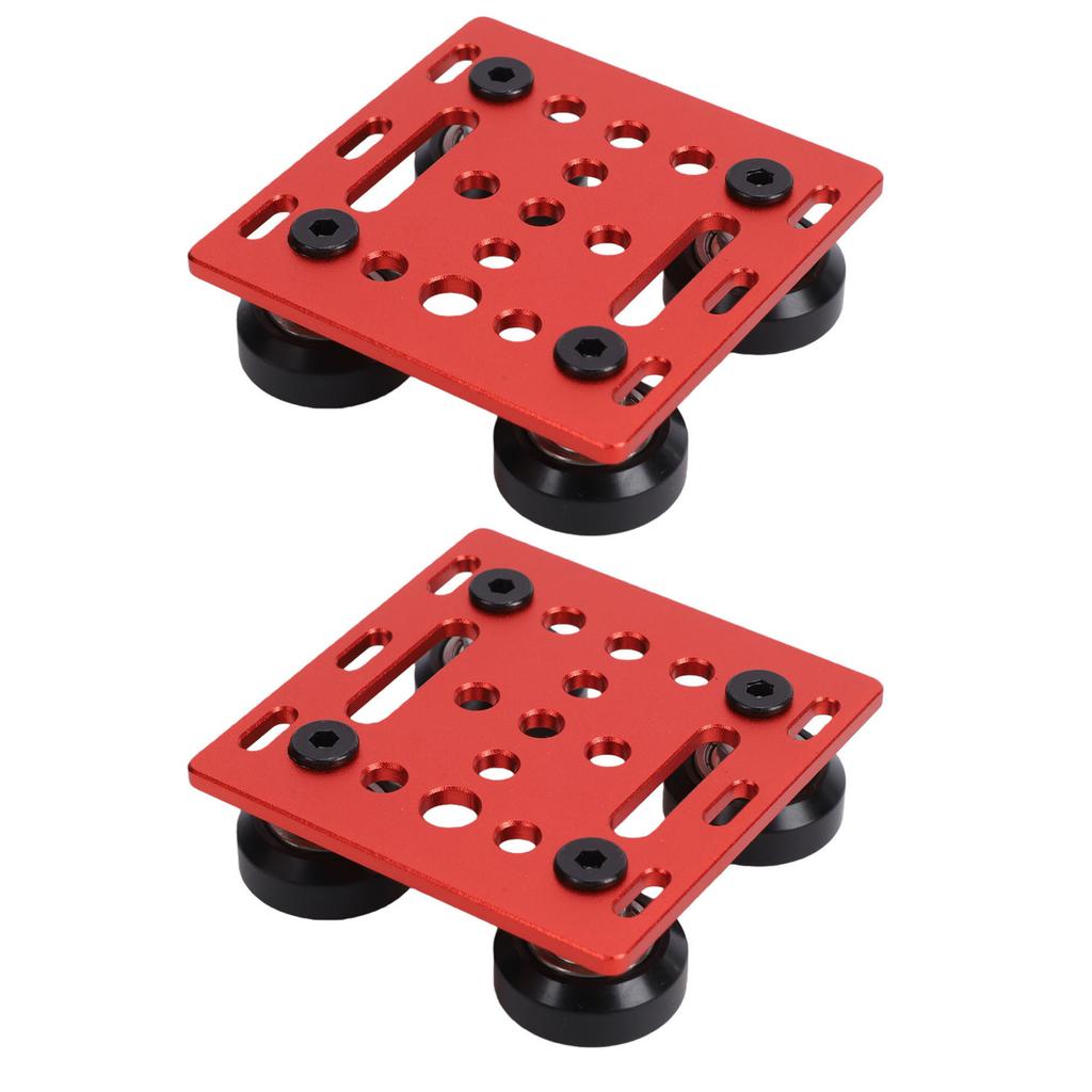 2 Pcs V Wheel Plate Gantry Rod Plate and 4 Solid POM Wheels for 2020 Aluminum Extrusion CNC 3D Printer