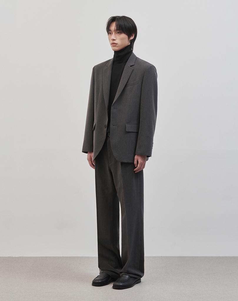 Work On Body Off [Summer/All Seasons] Civico Semi-Overfit Single Two-Button Blazer [Grey]