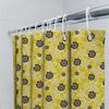 Bright Yellow Floral Print Shower Curtain Water-Resistant Fabric Decorative Bathroom Window Panel With Hooks Available In Variou