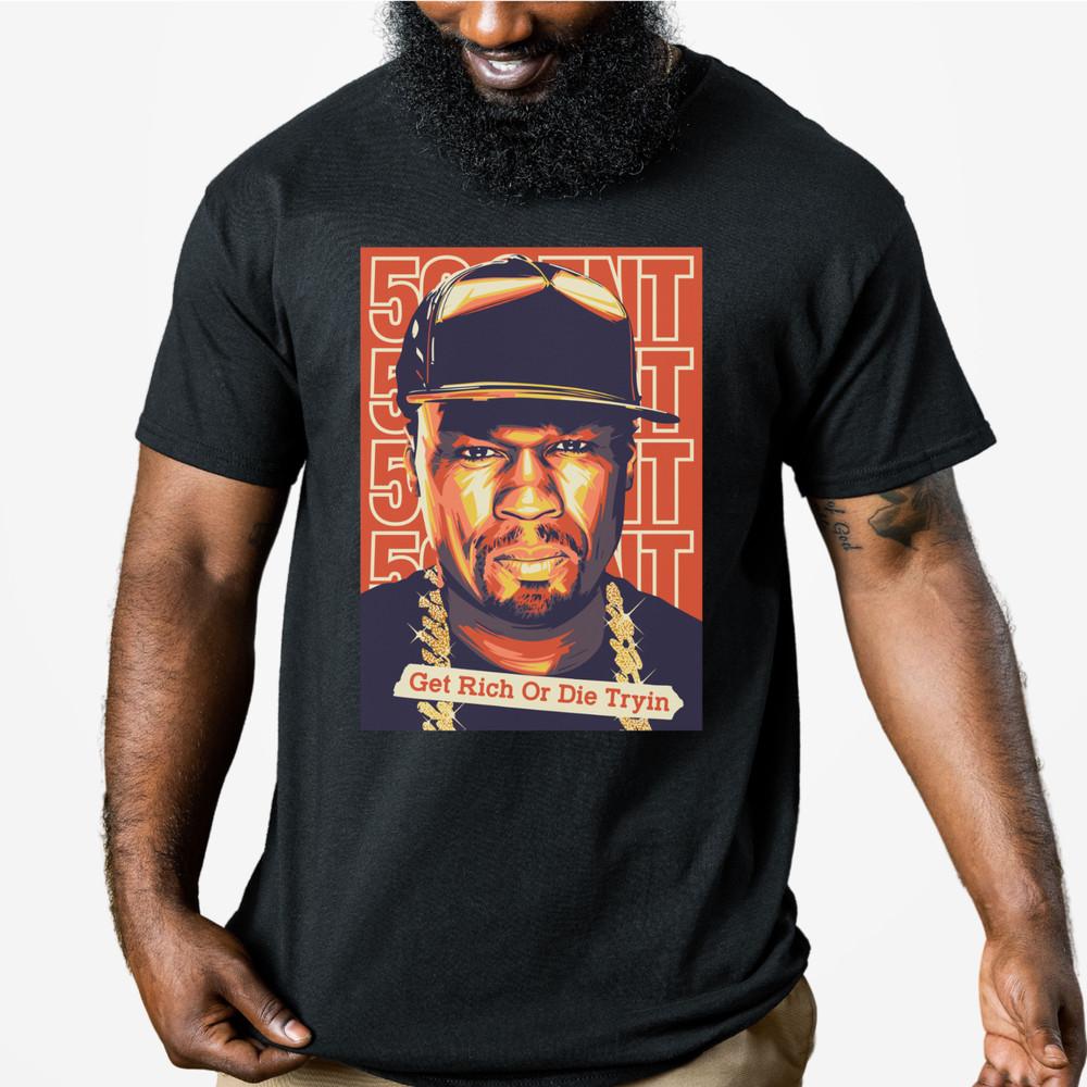 50 Cent Rap amp; Hip Hop | Get Rich or Die Tryin Tee Unisex Cotton TShirt S–3XL Unisex T-Shirt L