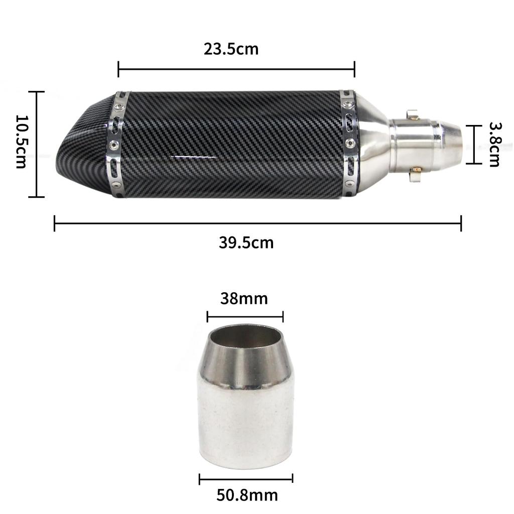 Motorcycle Exhaust Muffler Compatible with Kawasaki Ninja and Z300 Mid-Pipe Exhaust, Slip-On 250R, 250, 300, Z250, (2008-2017)